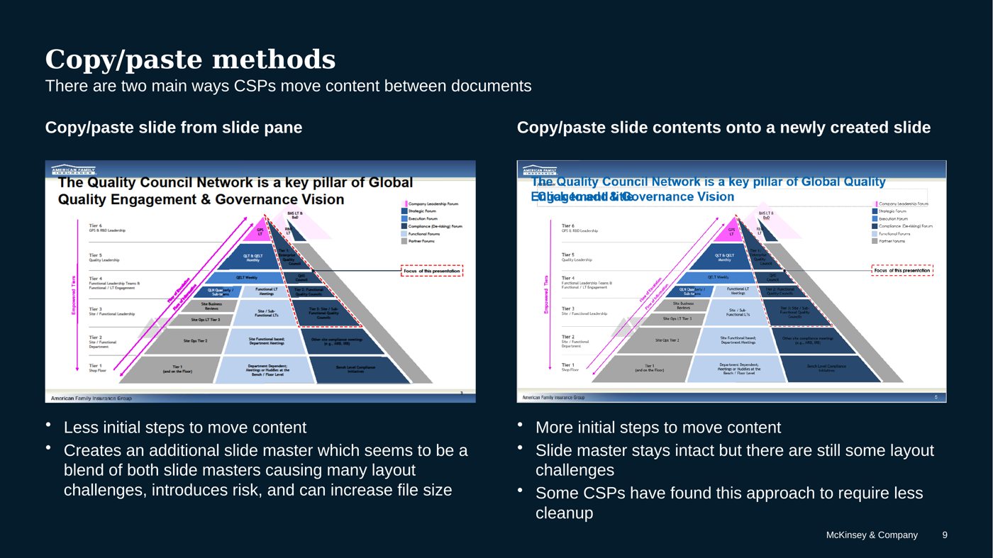 Two paste methods.